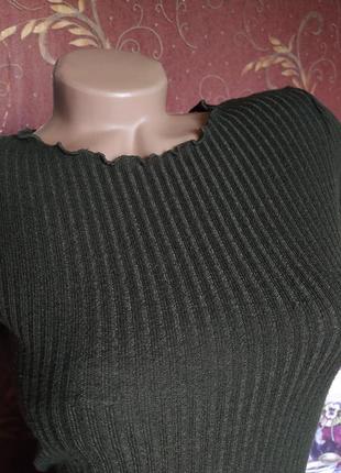 Сукня міні хакі облягаюча по фігурі в рубчик від shein4 фото