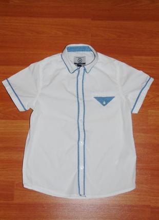 Белая рубашка с коротким рукавом, 7-8 лет, 1283 фото