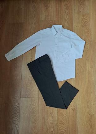 Нарядный набор для мальчика/костюм/ брюки/белая рубашка с длинным рукавом для мальчика1 фото