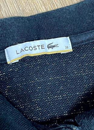 Підліткова футболка lacoste чорна з блискітками на дівчинку5 фото