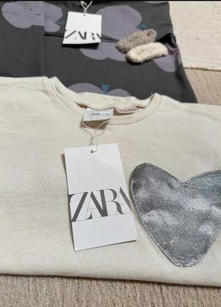 Zara оригінал новий лонгслів молочний з с срібною кишенею