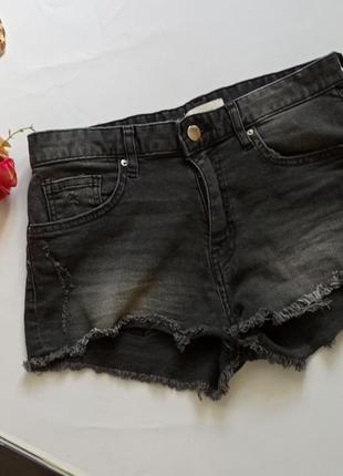 Женские серые джинсовые шорты h&m 🌚6 фото