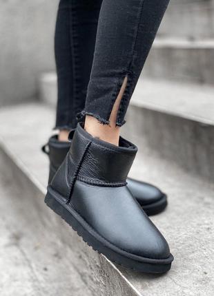 Ugg короткие кожаные сапоги угг