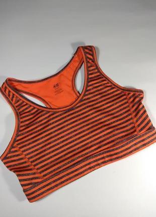 Яркий спортивный топ бюстгальтер с красивой спинкой на подкладке h&m sport ❤️