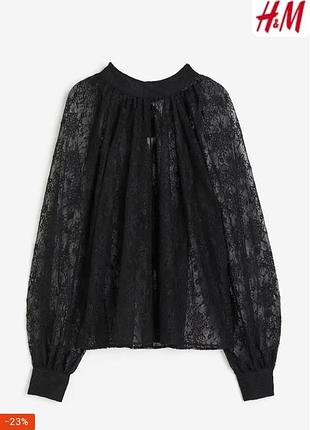 Новая кружевная оверсайз блуза с бантом от h&m