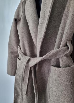 Пальто мокко кашемір пряме міді6 фото