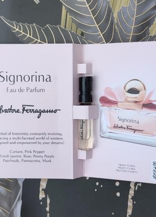 Пробник salvatore ferragamo signorina eau de parfum, italy, 1,5 ml, оригинал3 фото