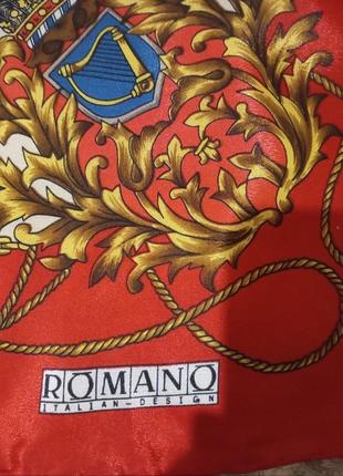 Romano вінтажна шовкова хустка,шов роуль.