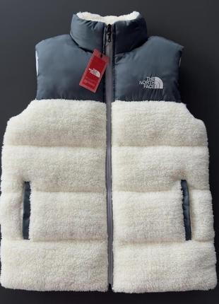 Жилет the north face смарагдовий овчина