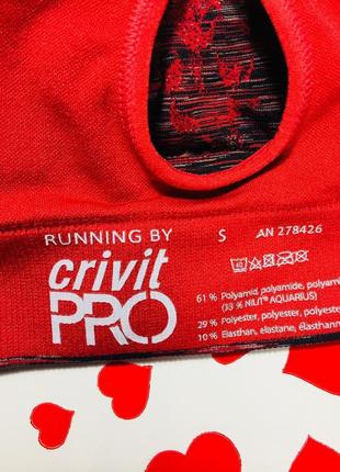 Новий червоний спортивний топ з чашками running by crivit pro sports! xs/ s сток5 фото
