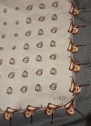 Hiro вінтажна шовкова хустка,шов роуль.