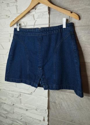 Жіноча джинсова міні спідниця boohoo blue s-m1 фото