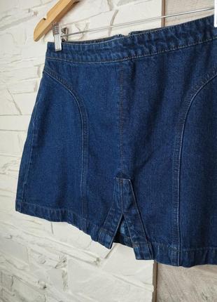 Жіноча джинсова міні спідниця boohoo blue s-m4 фото