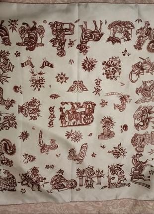 Швейцарский шелковый платок, шов роуль.1 фото