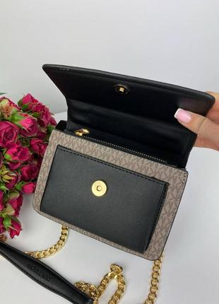 Женская сумка michael kors mini grey black серая5 фото