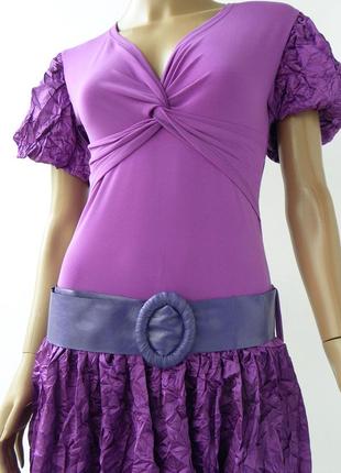 Оригинальное комбинированное платье фиолетового цвета, размер м3 фото
