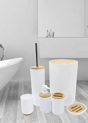 Набір аксесуарів bathlux для ванної люкс якості, 6 предметів білий3 фото