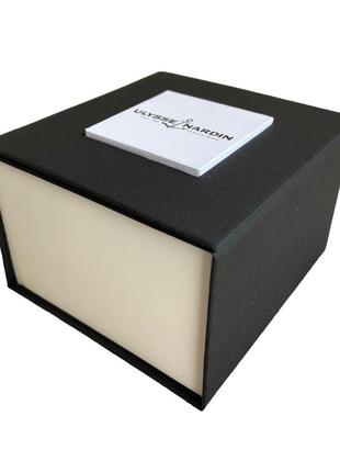 Подарочная упаковка - коробка для часов, ulysse nardin (улис нардин) черный с белым ( код: ibw108-4 )6 фото