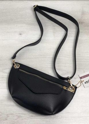 Женская сумка сумка на пояс- клатч нана черного цвета1 фото