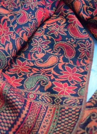 Шарф шарфик яркий пейсли индийские огурцы4 фото