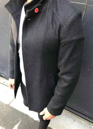 Чоловіче пальто чорне на ґудзиках туреччина2 фото