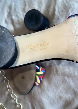 Босоножки, шлепки, принт, вышивка, оригинал, итальялия, версаче versace4 фото