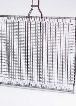 Сітка для мангал з хромованої нержавіючої сталі 60×41×4 (см)6 фото