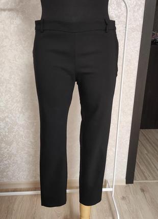 Черные зауженные брюки zara2 фото