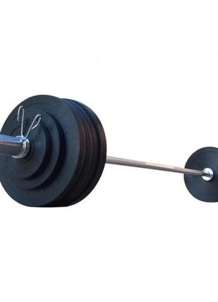 Прогумована штанга rn-sport на 125 кг з олімпійським грифом5 фото