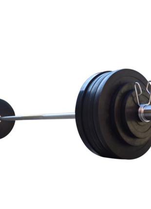 Прогумована штанга rn-sport на 125 кг з олімпійським грифом1 фото
