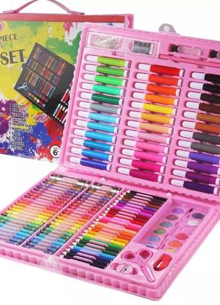 Дитячий художній набір для малювання art set на 150 предметів, маркери, фарби, олівці, відеоогляд!