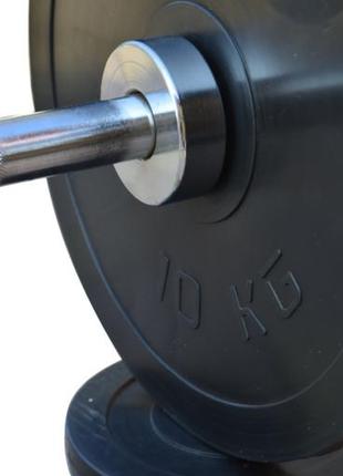 Штанга олімпійська 240 кг з прогумованими металевими дисками rn-sport4 фото
