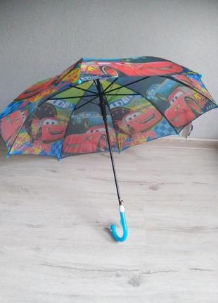 Яркий зонт для мальчика 2-6 лет тачки макквин2 фото