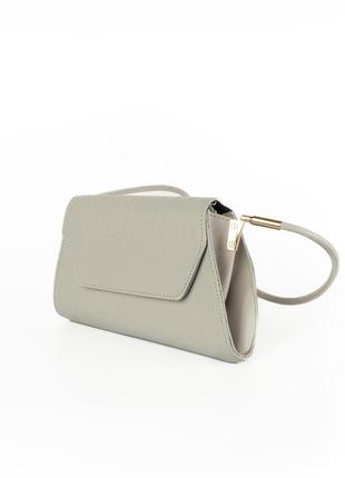 Сумка жіноча, стильний клатч, маленька сумочка через плече, міні сумка зі шкірозамінника, сіра2 фото