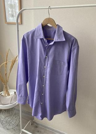 Van laack фіолетова бузкова лавандова сорочка оверсайз рубашка бавовна котон1 фото