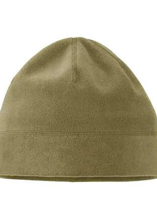 Комплект флисовый из шапки, баффа и перчаток тактический для армии зсу бежевого цвета4 фото
