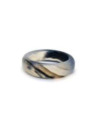 🪶💍 кольцо натуральный камень полосатый агат р.181 фото