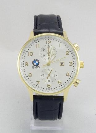 Часы мужские наручные bmw, золото с серебристым циферблатом ( код: ibw078ys )2 фото