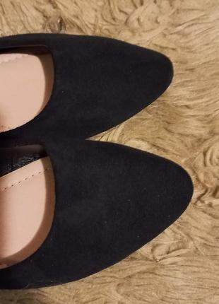 Женские замшевые туфли балетки horoso (хоросо) в чёрном цвете.4 фото