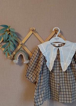 Дуже гарна сукня з комірцем в клітинку на дівчинку розмір 92-98