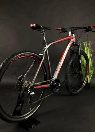 Велосипед вживаний 29" kross xl, сіро-червоний3 фото