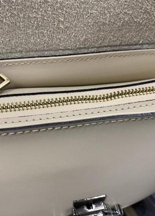 Сумка бежева шкіряна кремова сумка жіноча нюдова сумка італійська virginia conti9 фото