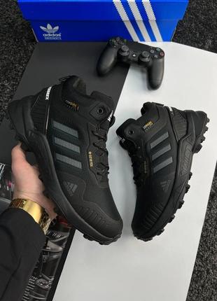 Кроссовки мужские зимние черные adidas terrex gore-tex cordura all black