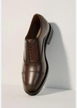 Кожаные мужские туфли оксфорды zara