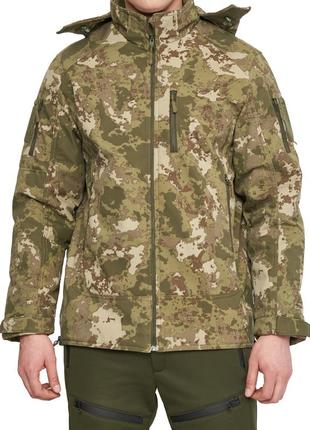 Мужская тактическая курточка с 6 карманами combat мультикам soft shell турция софтшел размер l