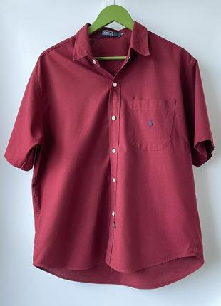 Рубашка бордового цвета polo ralph lauren