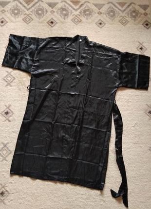 52-56р. (20) атласный халат кимоно на запах max hsuan3 фото