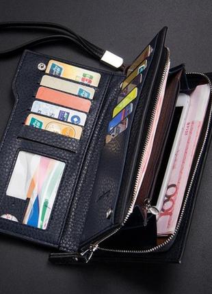 Чоловічий клатч гаманець baellery коричневий2 фото