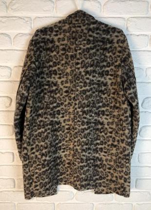 Тренд! стильный шерстяной кардиган в леопардовый принт. тонкое шерстяное пальто, кардиган с карманами10 фото
