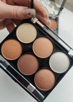Палитра для контуринга лица 6 оттенков